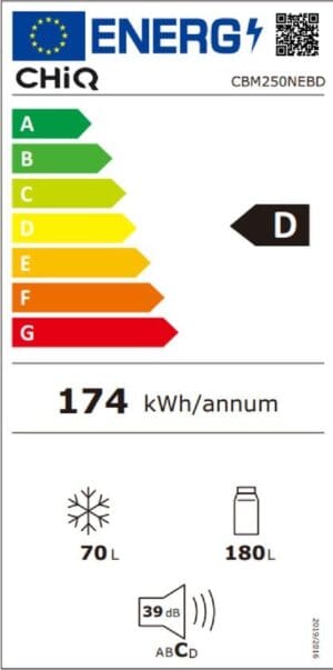 CHiQ CBM250NEBD - Koel-Vriescombinatie - Afbeelding 3