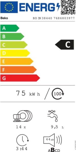 Beko BDIN38440 - HygieneShield™- Inbouwvaatwasser - Afbeelding 3