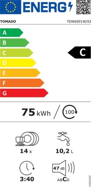 Tomado TDW6001W - Vrijstaande vaatwasser - Afbeelding 6