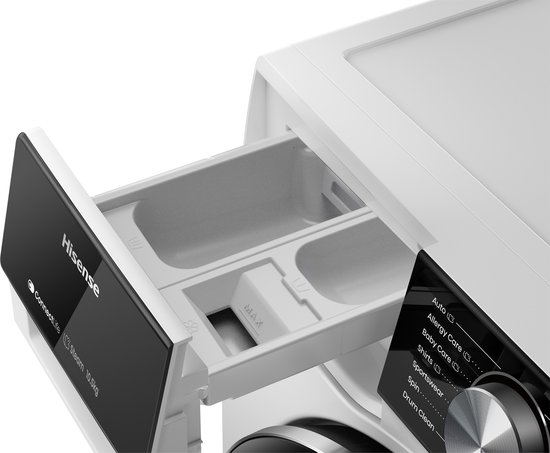Hisense Wasmachine WF5S1043BW - 10.5kg - A-Klasse - StoomFunctie - ConnectLife - 72dB (A) - Audiosignaal - Koud wassen 15 °C - Afbeelding 4