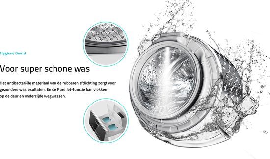 Hisense Wasmachine WF5S1043BW - 10.5kg - A-Klasse - StoomFunctie - ConnectLife - 72dB (A) - Audiosignaal - Koud wassen 15 °C - Afbeelding 7