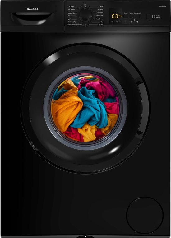Salora WMH6155B - Wasmachine - 6 kg - 1000 RPM - Wasmachines - Zwart