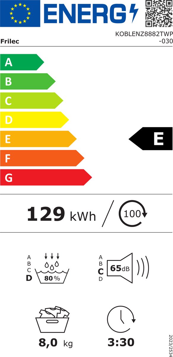 Frilec KOBLENZ8882TWP-030 - Warmtepompdroger - Wit - 8kg Laadvermogen - Afbeelding 3