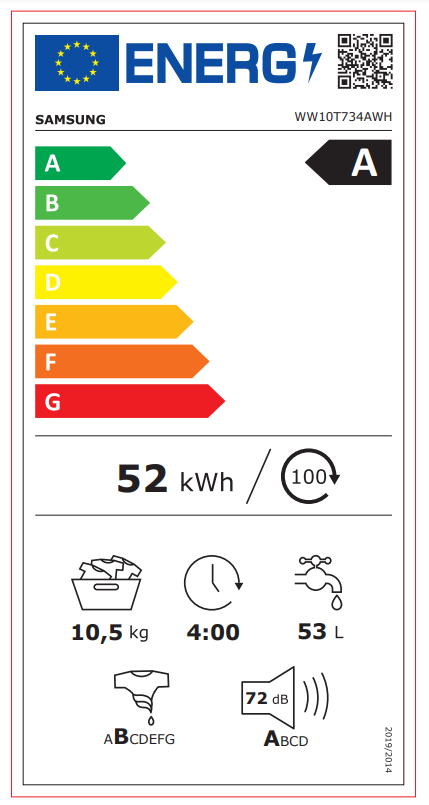 Samsung WW10T734AWH Serie 7000 Wasmachine – 10 kg - Afbeelding 2