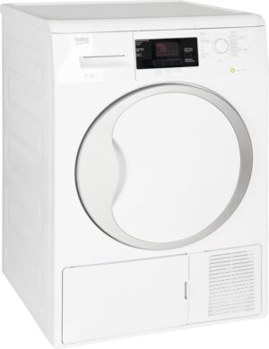 Beko DPU7380X warmtepompdroger met 7 kg laadvermogen, energieklasse A++ en warmtepomptechnologie in witte uitvoering.