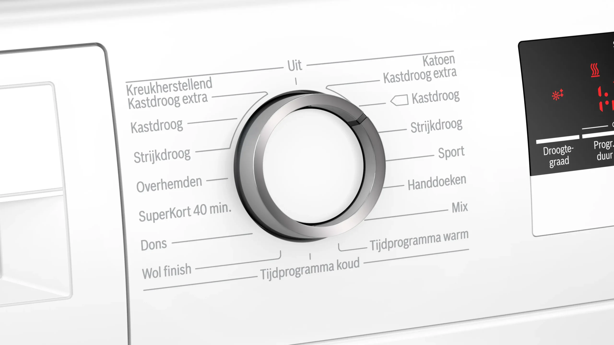 Bosch Serie 4 WTH83V75NL warmtepompdroger met AutoDry sensortechnologie, EasyClean filter en 7 kg laadvermogen in witte uitvoering.