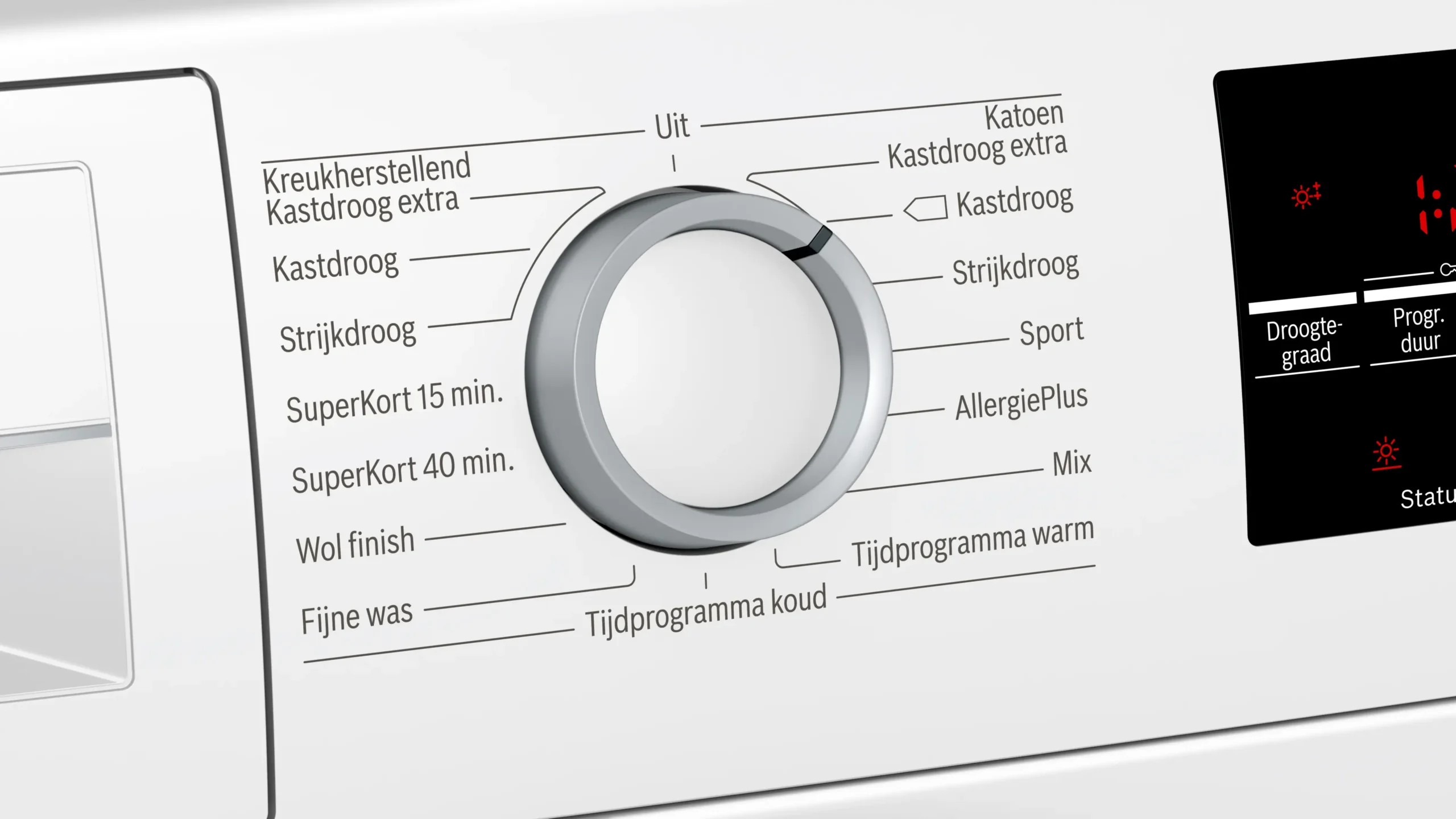 Bosch Serie 6 WTG846C0NL condensdroger met AutoDry sensortechnologie, Sensitive Drying System en 8 kg laadvermogen in witte uitvoering.