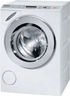 Miele W 6546 WPS Softtronic wasmachine met WaterProof-System, 1600 rpm centrifuge en 7 kg laadvermogen in lotuswitte uitvoering.