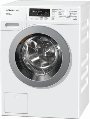 Miele W1 WKF311 WPS SpeedCare wasmachine met PowerWash 2.0, QuickPowerWash, WaterProof-System en 8 kg laadvermogen in lotuswitte uitvoering.