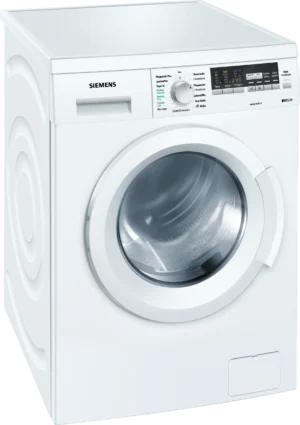 Siemens iQ500 WM14P420 wasmachine met varioPerfect, iQdrive motor, waterPerfect Plus en 7 kg laadvermogen in witte uitvoering.