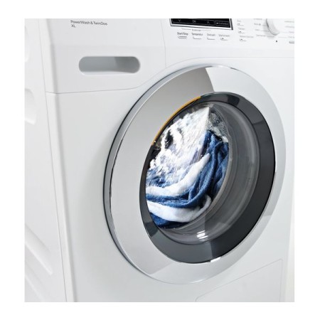 De Miele W1 WKF130 WPS wasmachine met 8 kg laadvermogen, PowerWash 2.0, QuickPowerWash, 1600 rpm en WaterProof-System. Energiezuinig, stil en betrouwbaar wassen.