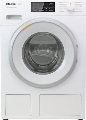 Miele W1 WWE660 WCS TDos & WiFi wasmachine met TwinDos automatische dosering, Miele@home WiFi, ProfiEco motor en 8 kg laadvermogen in lotuswitte uitvoering.