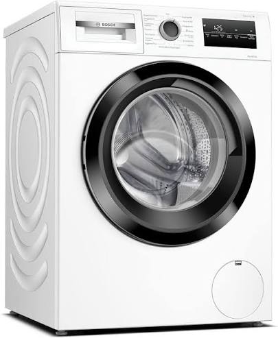 Bosch Serie 4 WAN28K43 wasmachine met EcoSilence Drive motor, SpeedPerfect, Hygiene Plus, AquaStop en 8 kg laadvermogen in witte uitvoering.