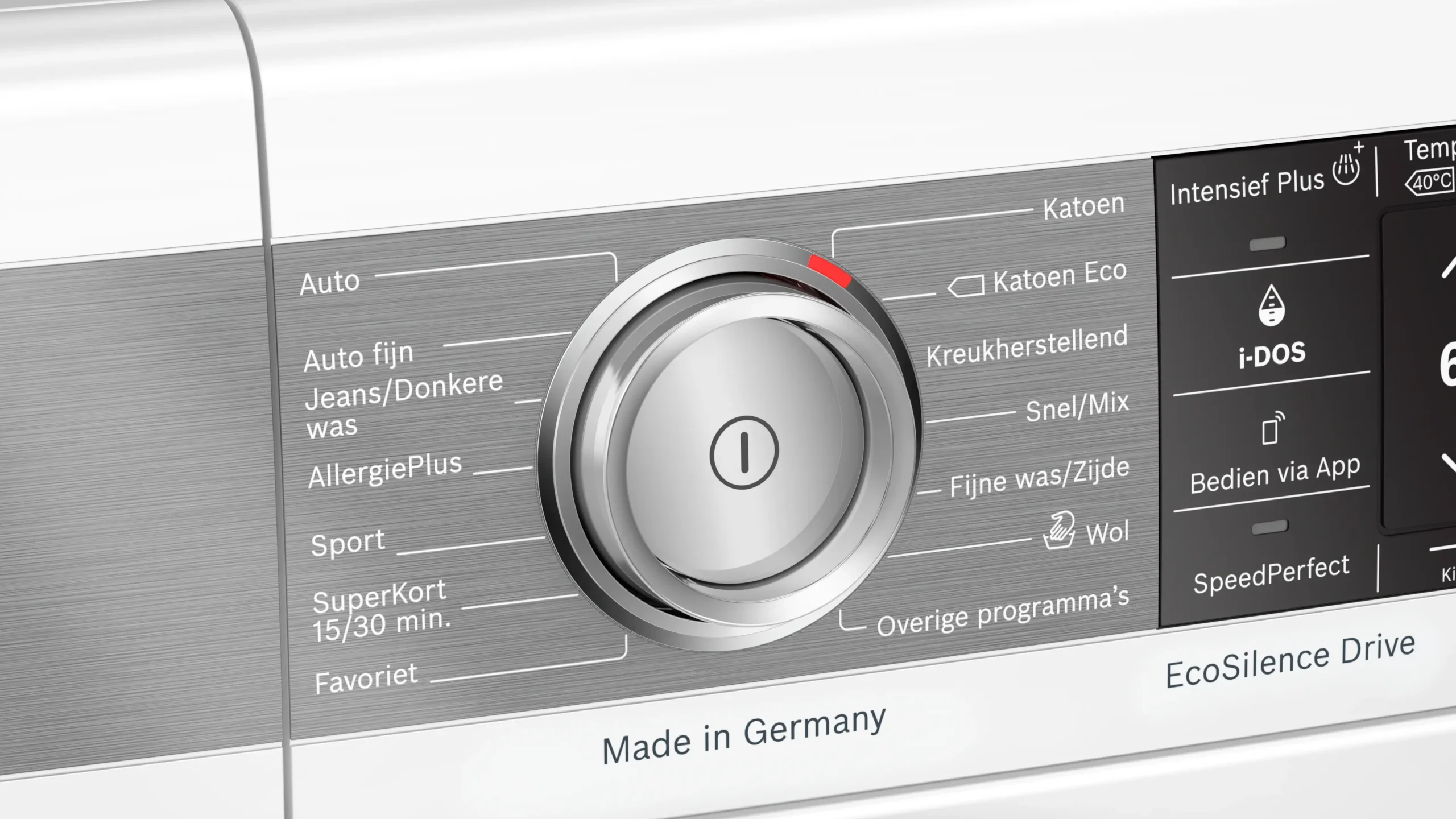 Bosch Serie 8 WAXH2E90NL wasmachine met 10 kg laadvermogen, i-DOS automatische dosering, 4D Wash System, Home Connect en EcoSilence Drive motor in witte uitvoering.