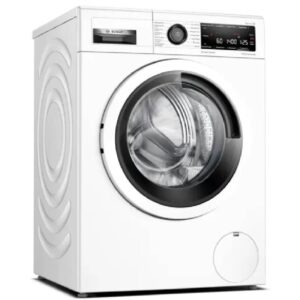 Bosch Serie 8 WAV28MV3 wasmachine met 4D Wash System, EcoSilence Drive motor, SpeedPerfect en 9 kg laadvermogen in witte uitvoering.