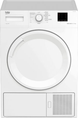Beko DS7331 PX0 BX warmtepompdroger met EcoGentle™, AquaWave® trommel, automatische vochtmeting en 7 kg laadvermogen in witte uitvoering.