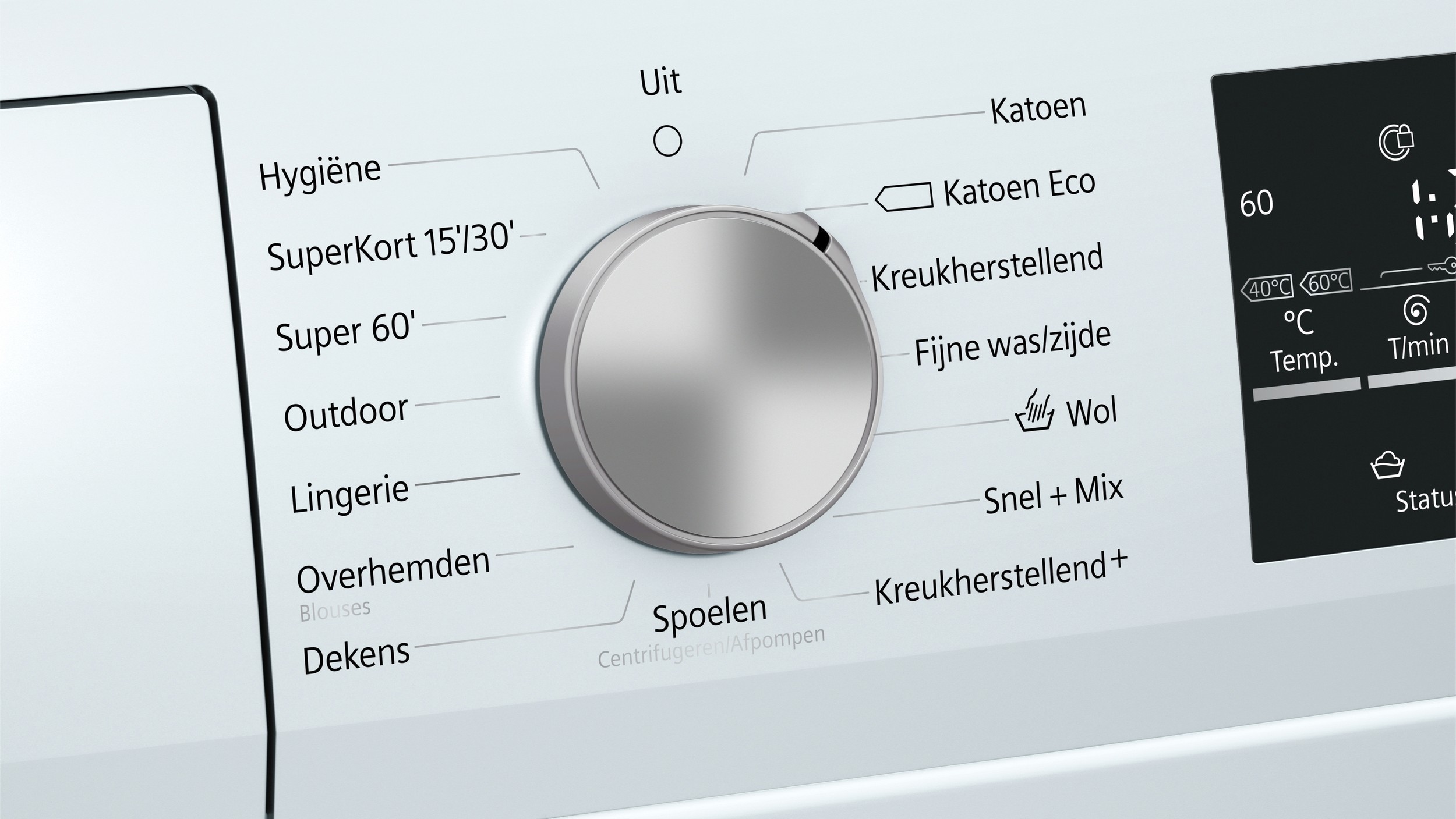 Siemens iQ500 WM14T463NL wasmachine met iQdrive motor, speedPack L, waterPerfect Plus, waveTrommel, AquaStop en 8 kg laadvermogen in witte uitvoering.