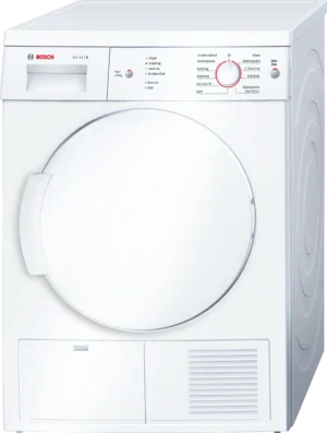 De Bosch Serie 4 WTE84105NL condensdroger met 7 kg laadvermogen, AutoDry, SensitiveDrying System en AllergyPlus. Betrouwbaar, stil en zorgvuldig drogen.