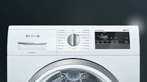 Siemens iQ300 WT45RV80 warmtepompdroger met autoDry, easyClean-filter, softDry trommelsysteem, super40'-programma en 7 kg laadvermogen in witte uitvoering.
