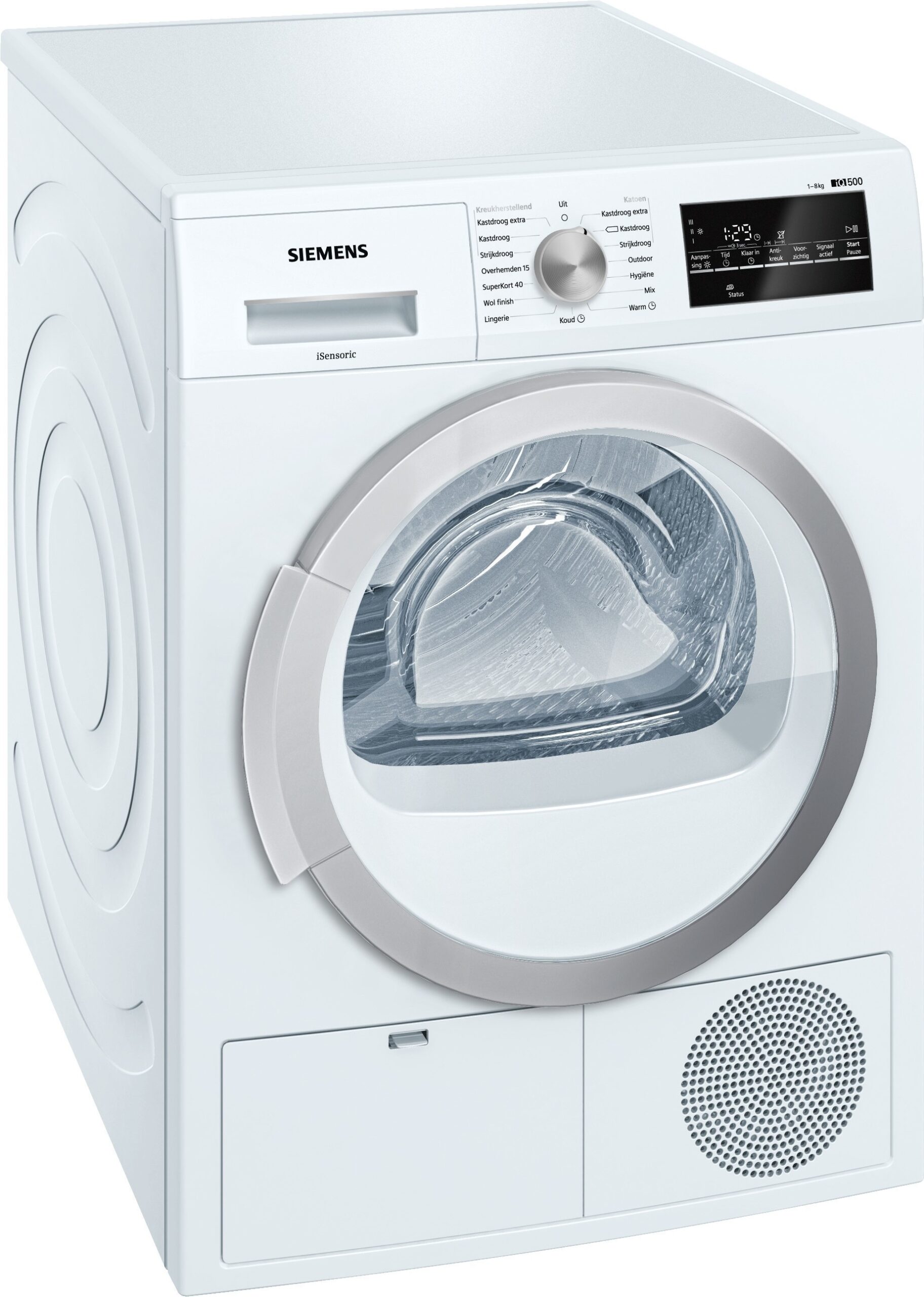 De Siemens iQ500 WT46G400NL condensdroger met 8 kg laadvermogen, autoDry, softDry trommelsysteem en SuperKort 40. Betrouwbaar, stil en zorgvuldig drogen