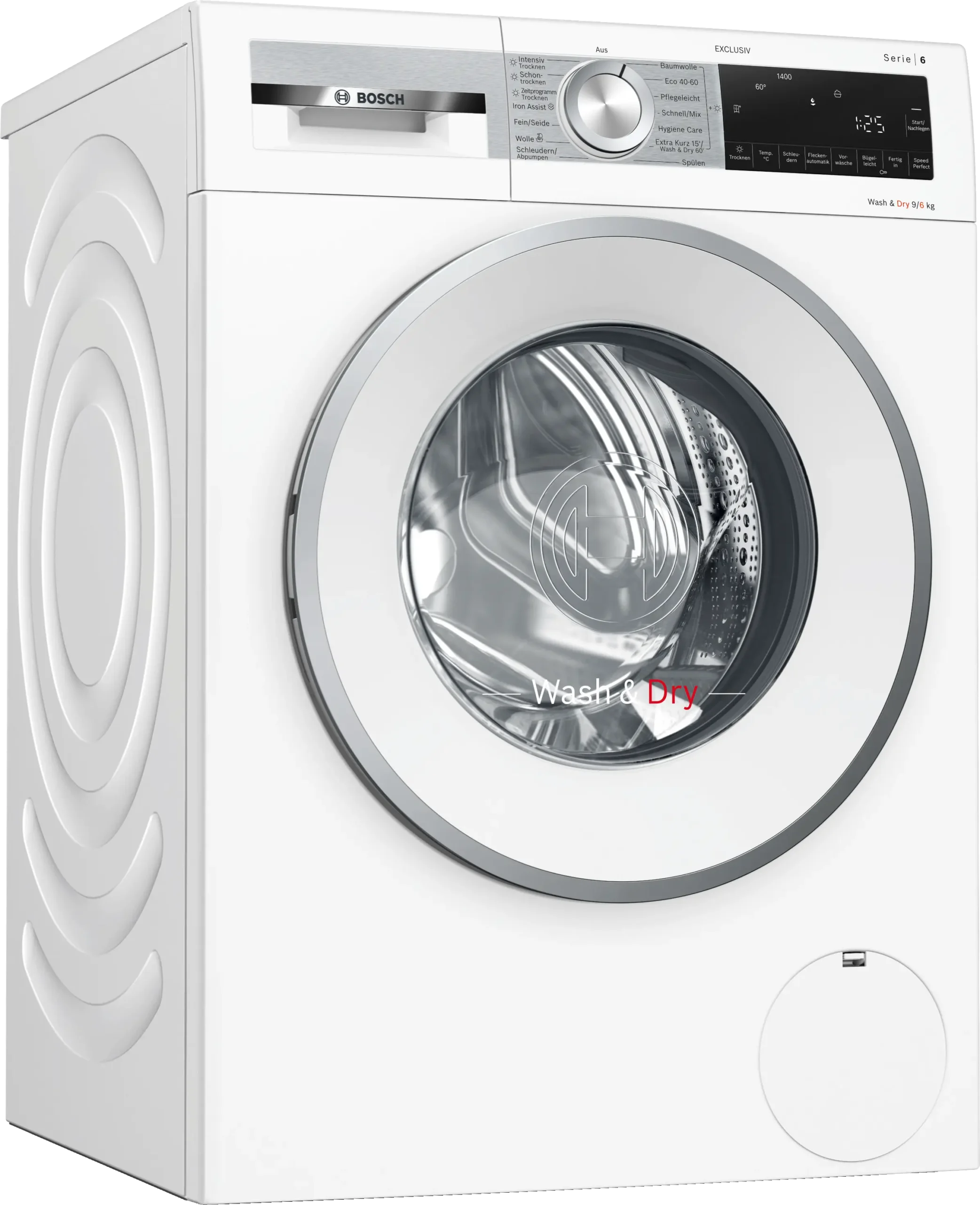 Bosch Serie 6 WNG24490 was-droogcombinatie met 9 kg wascapaciteit, 6 kg droogcapaciteit en 1400 toeren.