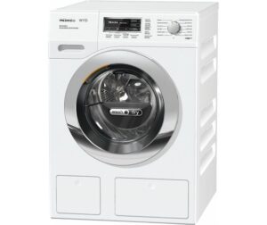 De Miele WT1 WTZH130 WPM was-droogcombinatie met 8 kg wassen, 5 kg drogen, TwinDos, PowerWash 2.0, SteamCare en 1600 toeren. Premium wassen en drogen in één apparaat.