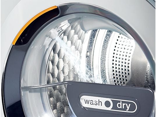 De Miele WT1 WTZH130 WPM was-droogcombinatie met 8 kg wassen, 5 kg drogen, TwinDos, PowerWash 2.0, SteamCare en 1600 toeren. Premium wassen en drogen in één apparaat.