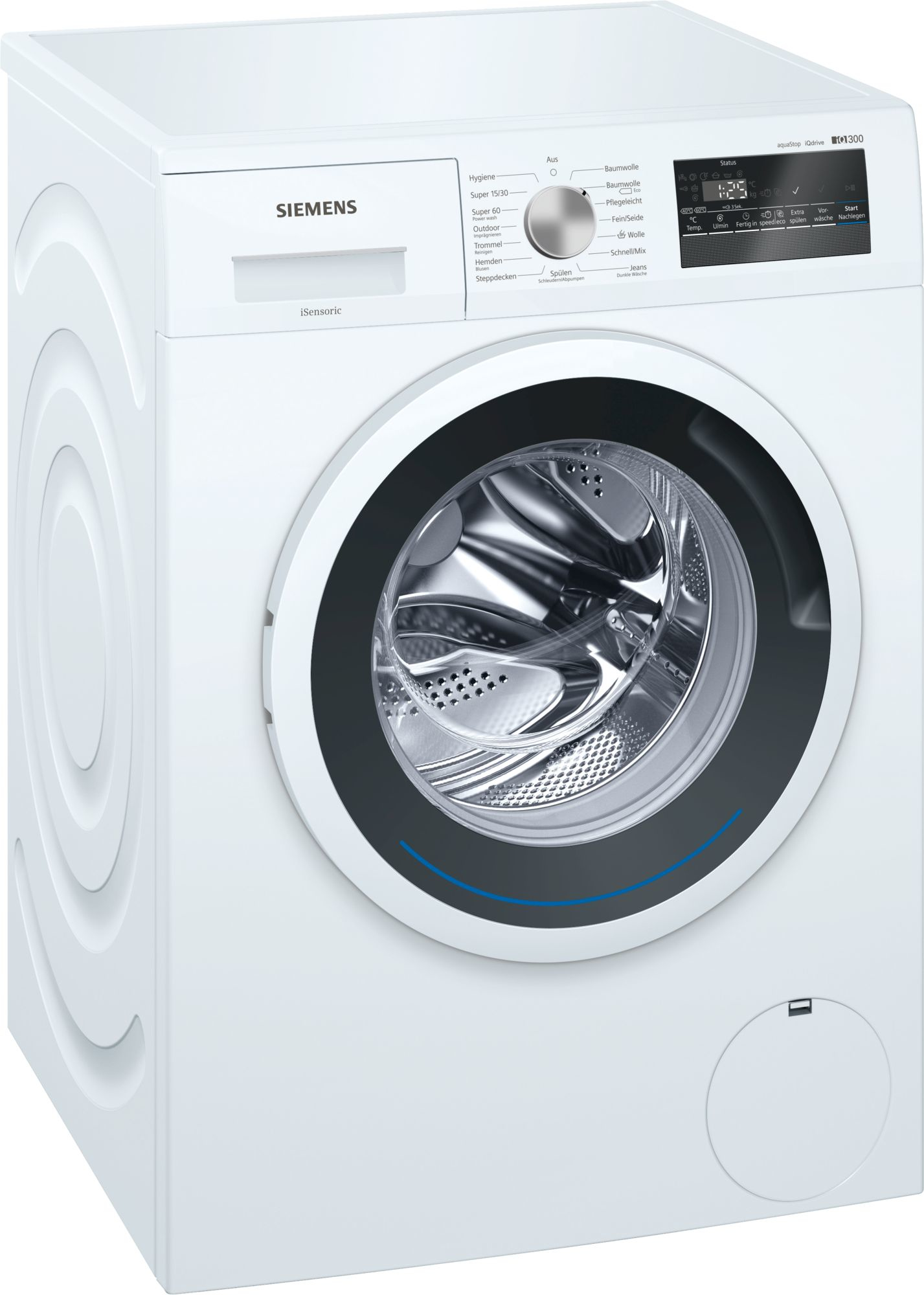 Siemens iQ300 WM14N140 wasmachine met 6 kg laadvermogen, 1400 toeren, iQdrive, speedPack L en aquaStop.