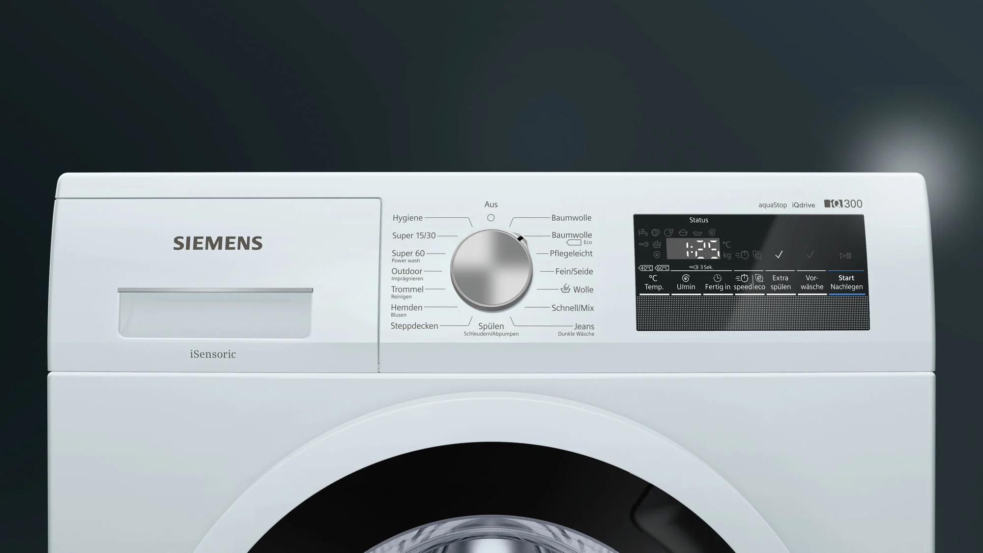 Siemens iQ300 WM14N140 wasmachine met 6 kg laadvermogen, 1400 toeren, iQdrive, speedPack L en aquaStop.