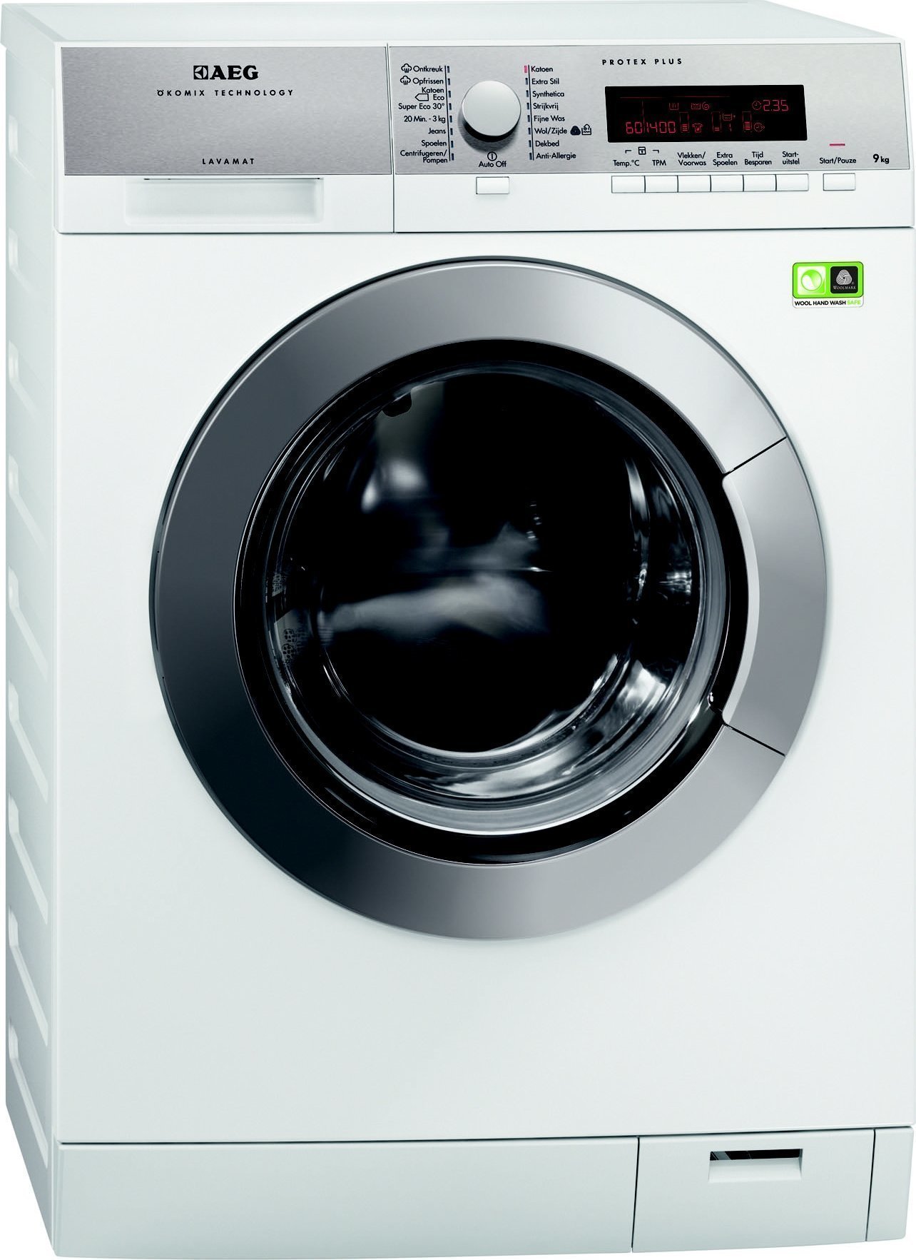 AEG L89697NFL ÖKOMix wasmachine met 9 kg laadvermogen, 1600 toeren, ProTex Plus en ÖKOInverter-motor.