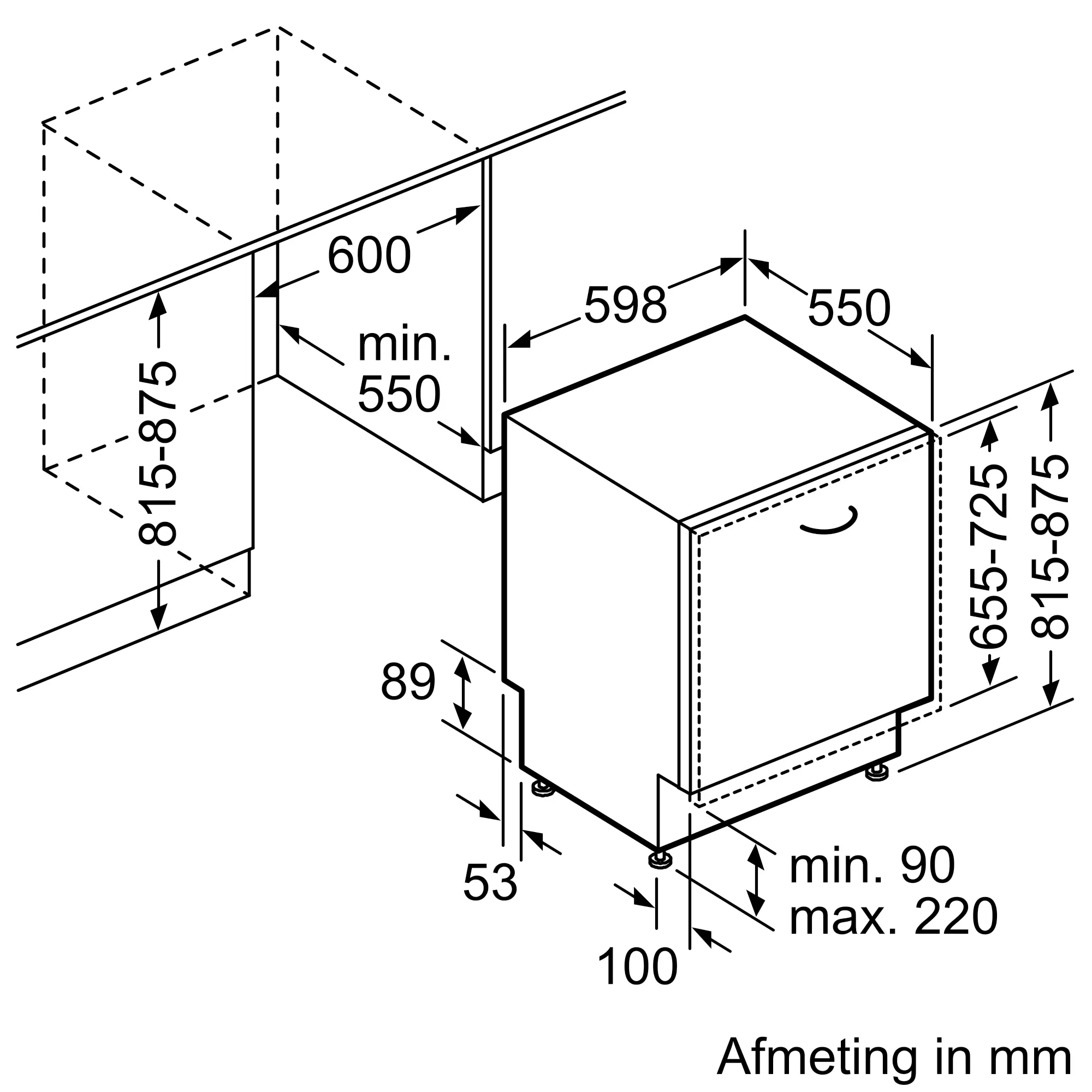Siemens iQ500 SN69M003NL volledig geïntegreerde inbouw vaatwasser 60 cm met 13 couverts, varioSpeed en InfoLight.