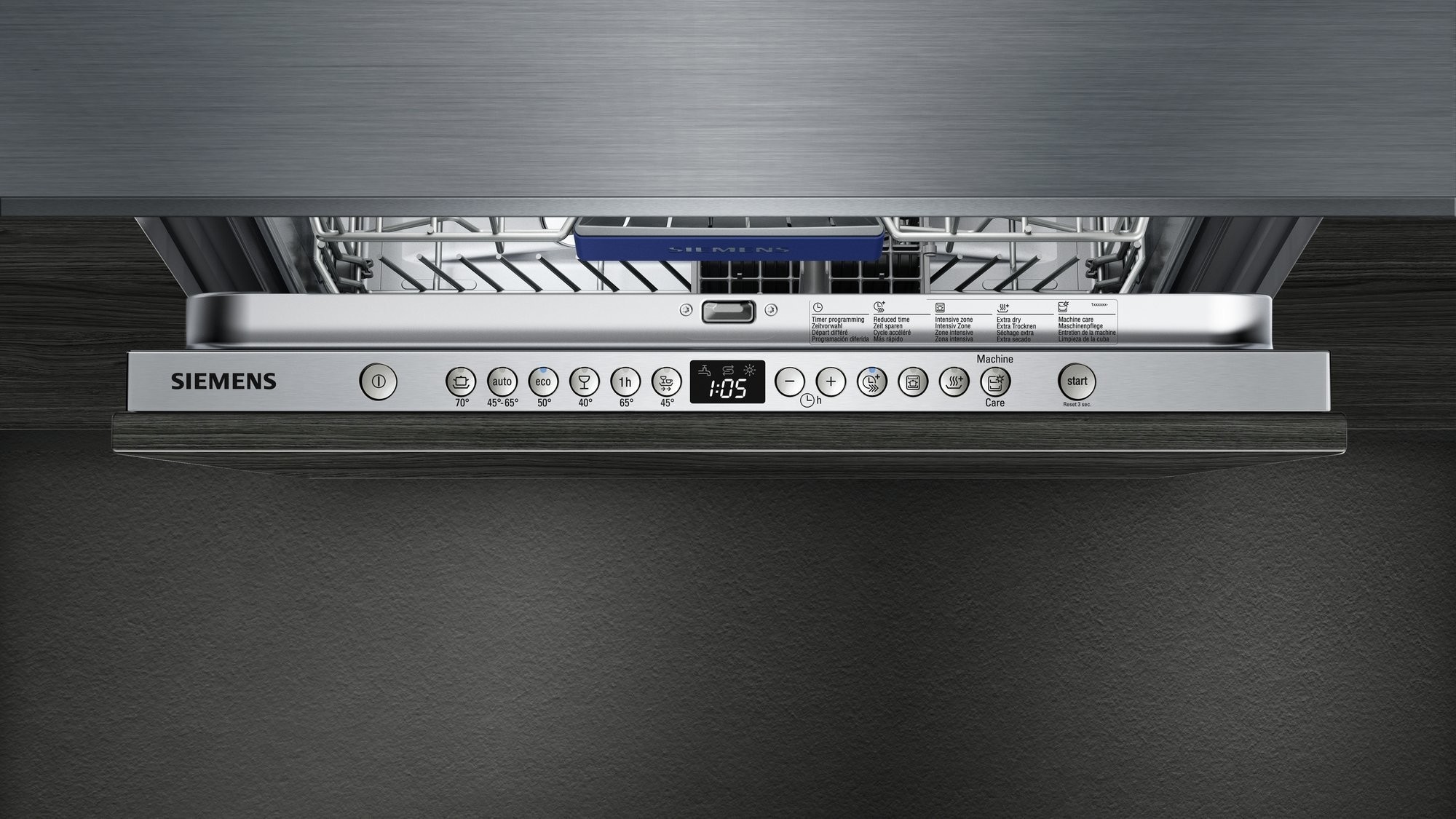 Siemens iQ300 SN636X10JE volledig geïntegreerde inbouw vaatwasser 60 cm voor 13 couverts.