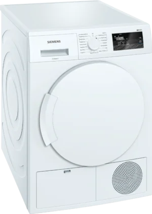 Siemens iQ300 WT43RV00 warmtepompdroger 7 kg met autoDry, softDry-trommelsysteem en easyClean-filter.