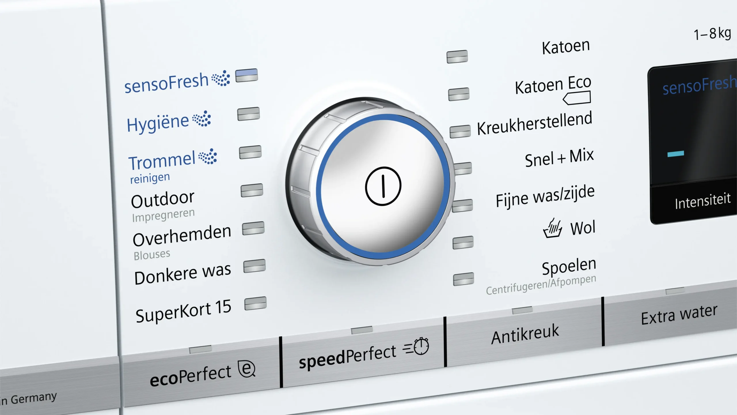 De Siemens iQ700 WM14W890NL wasmachine met 8 kg laadvermogen, sensoFresh, varioSpeed, waterPerfect Plus en aquaStop. Premium, stil en energiezuinig wassen.