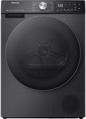 Hisense 5S DH5S102BB zwarte warmtepompdroger 10 kg met WiFi en Auto Dry