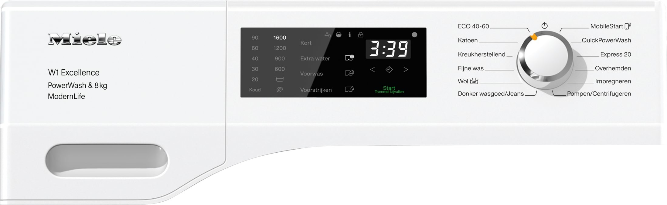 Miele W1 WEF375WPS wasmachine 8 kg 1600 toeren met PowerWash