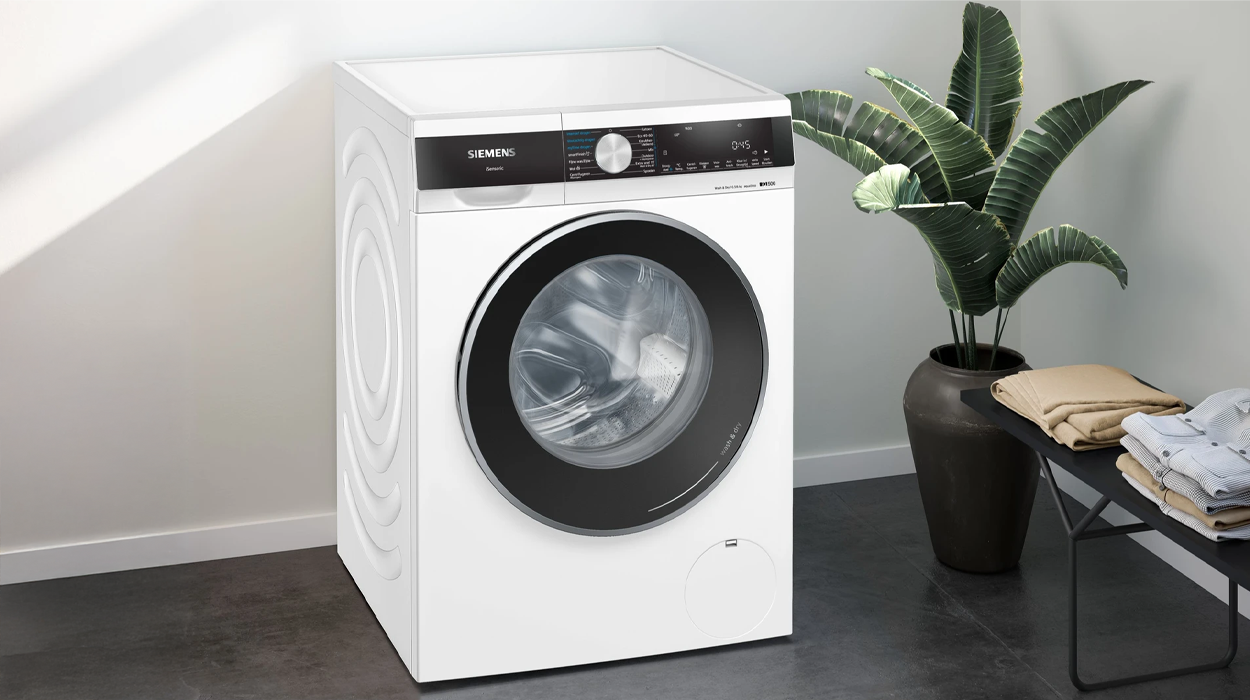 Siemens iQ300 WT43N202 witte condensdroger met 8 kg vulgewicht en autoDry