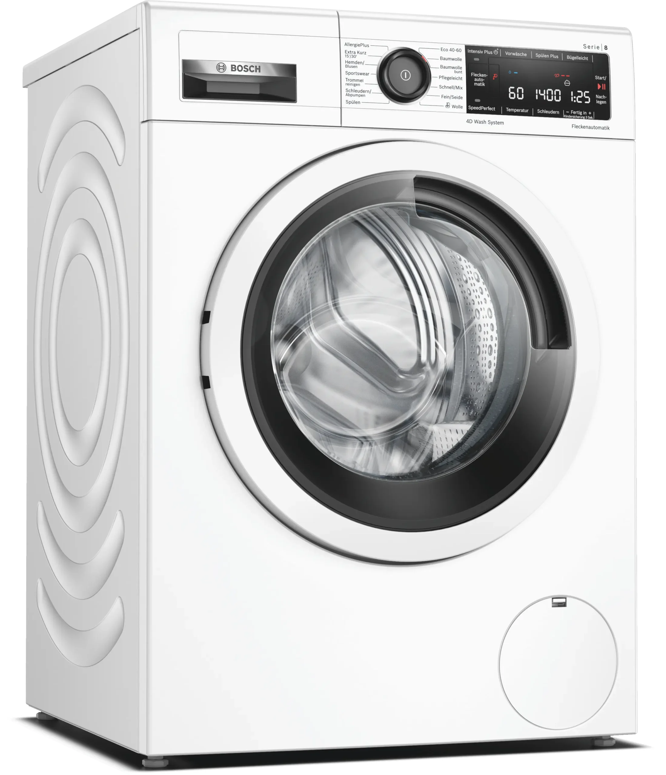 Bosch Serie 8 WAV28MV0 witte wasmachine 9 kg 1400 toeren met 4D Wash en SpeedPerfect
