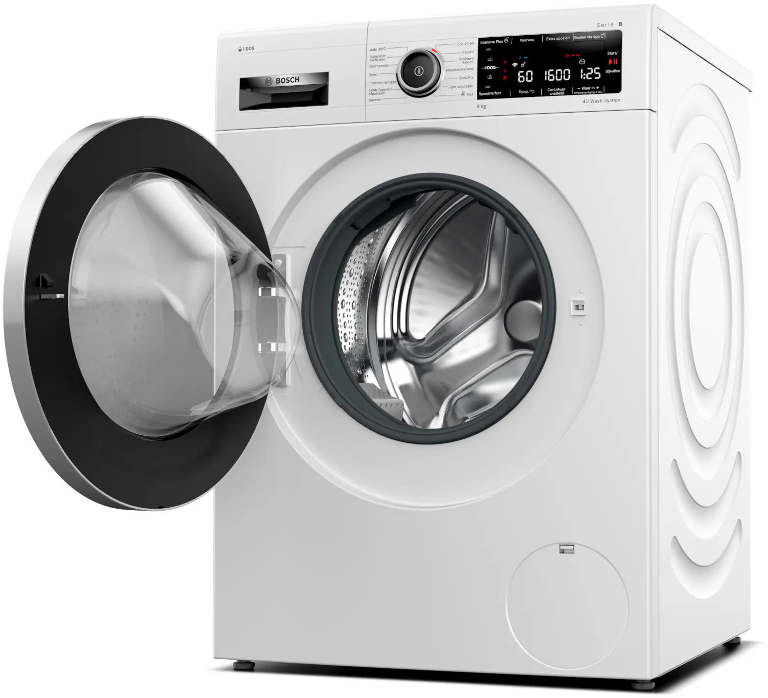 Bosch Serie 8 WAV28MV0 witte wasmachine 9 kg 1400 toeren met 4D Wash en SpeedPerfect