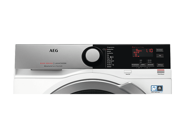 AEG 8000 T8DENS86 AbsoluteCare witte warmtepompdroger 8 kg met SensiDry en ProSense