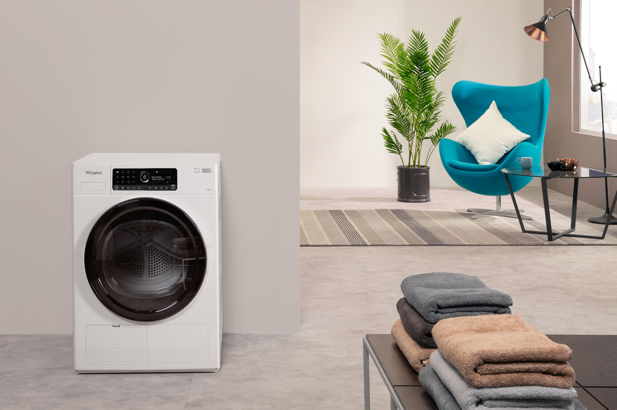 Whirlpool HSCX10441 witte warmtepompdroger 10 kg met 6th Sense en SteamCare