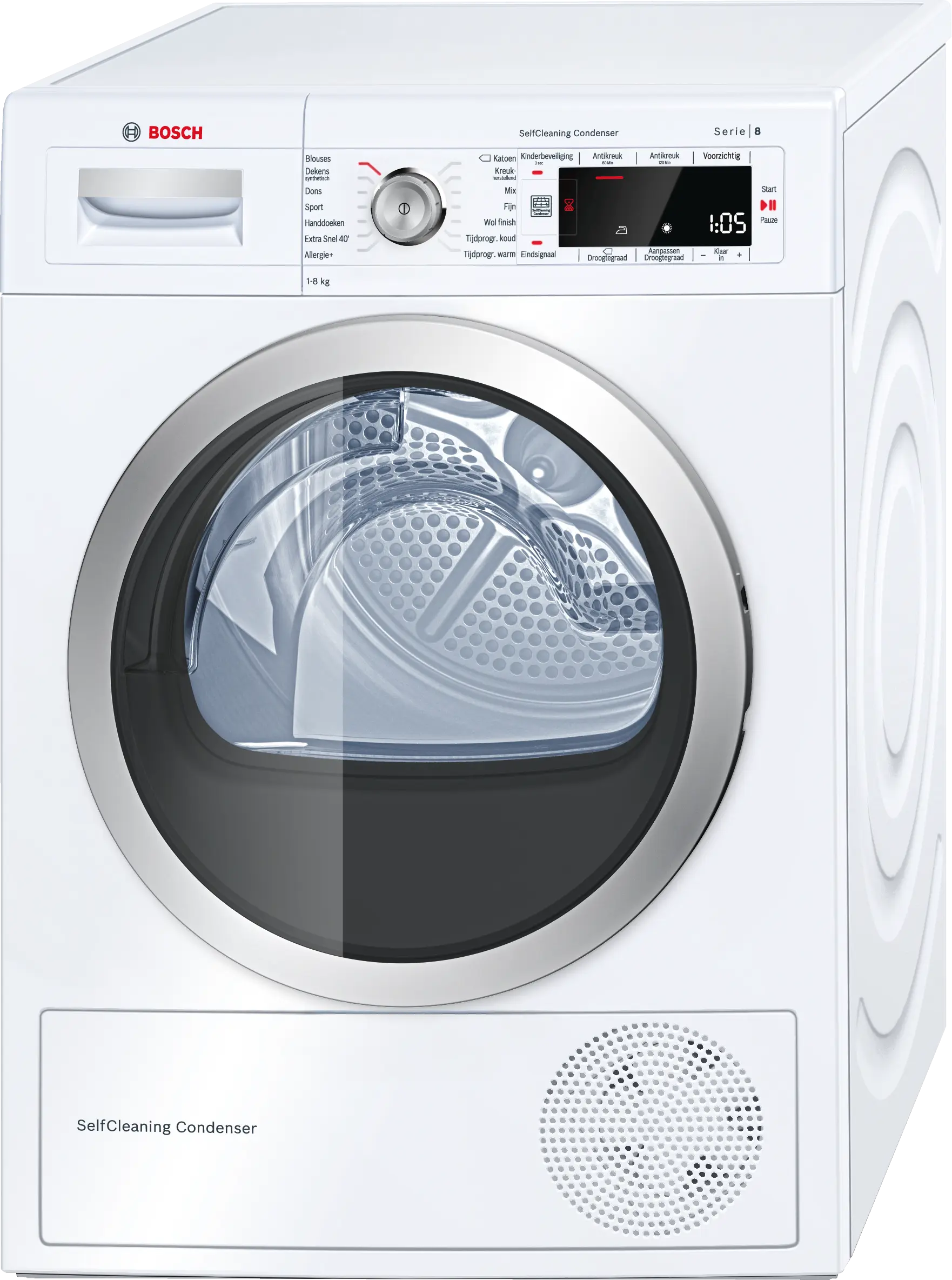 Bosch Serie 8 WTW87560NL witte warmtepompdroger 8 kg met SelfCleaning Condenser en AutoDry