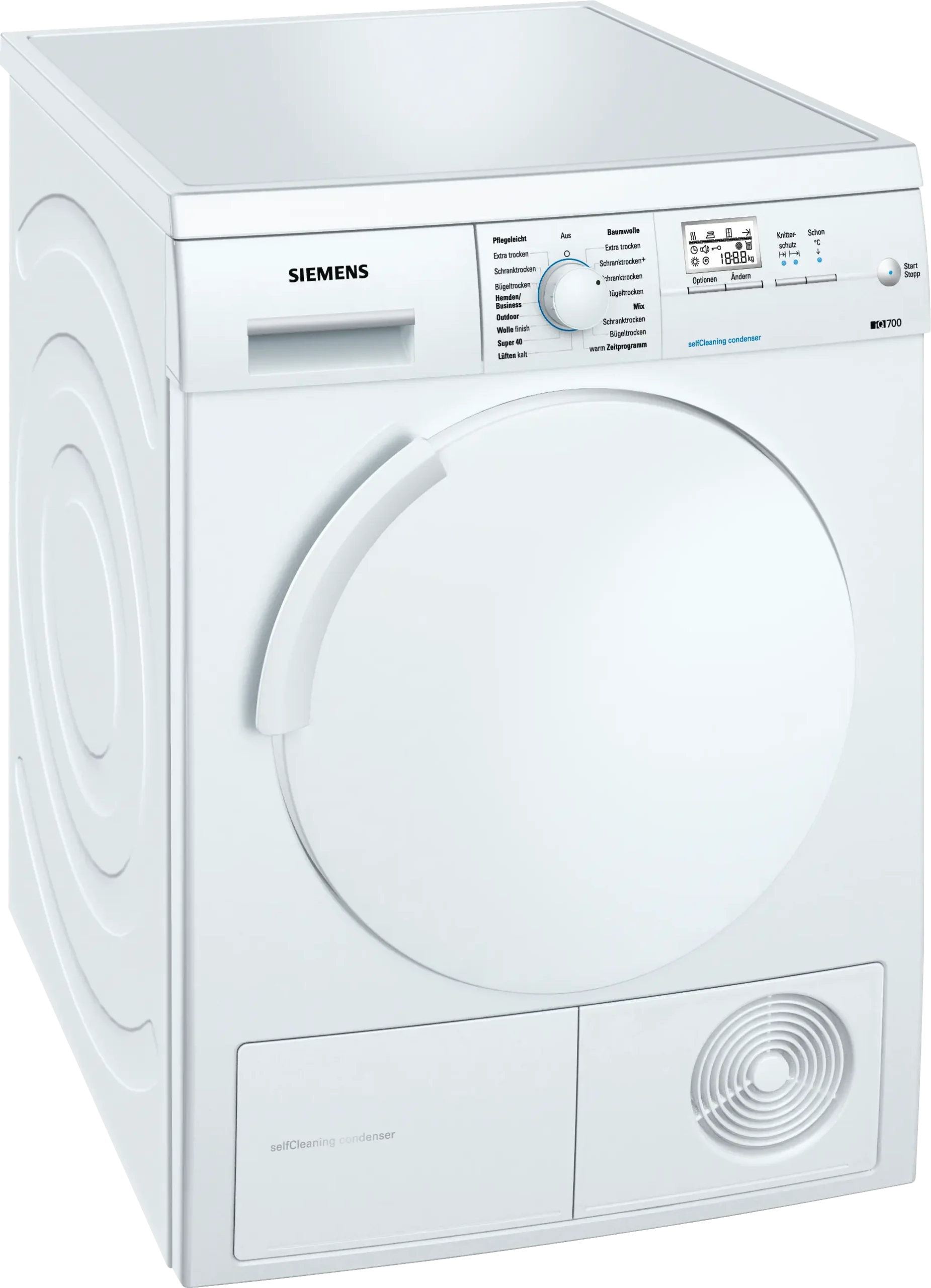 Siemens iQ700 WT44W50L witte warmtepompdroger 7 kg met SelfCleaning Condenser en autoDry