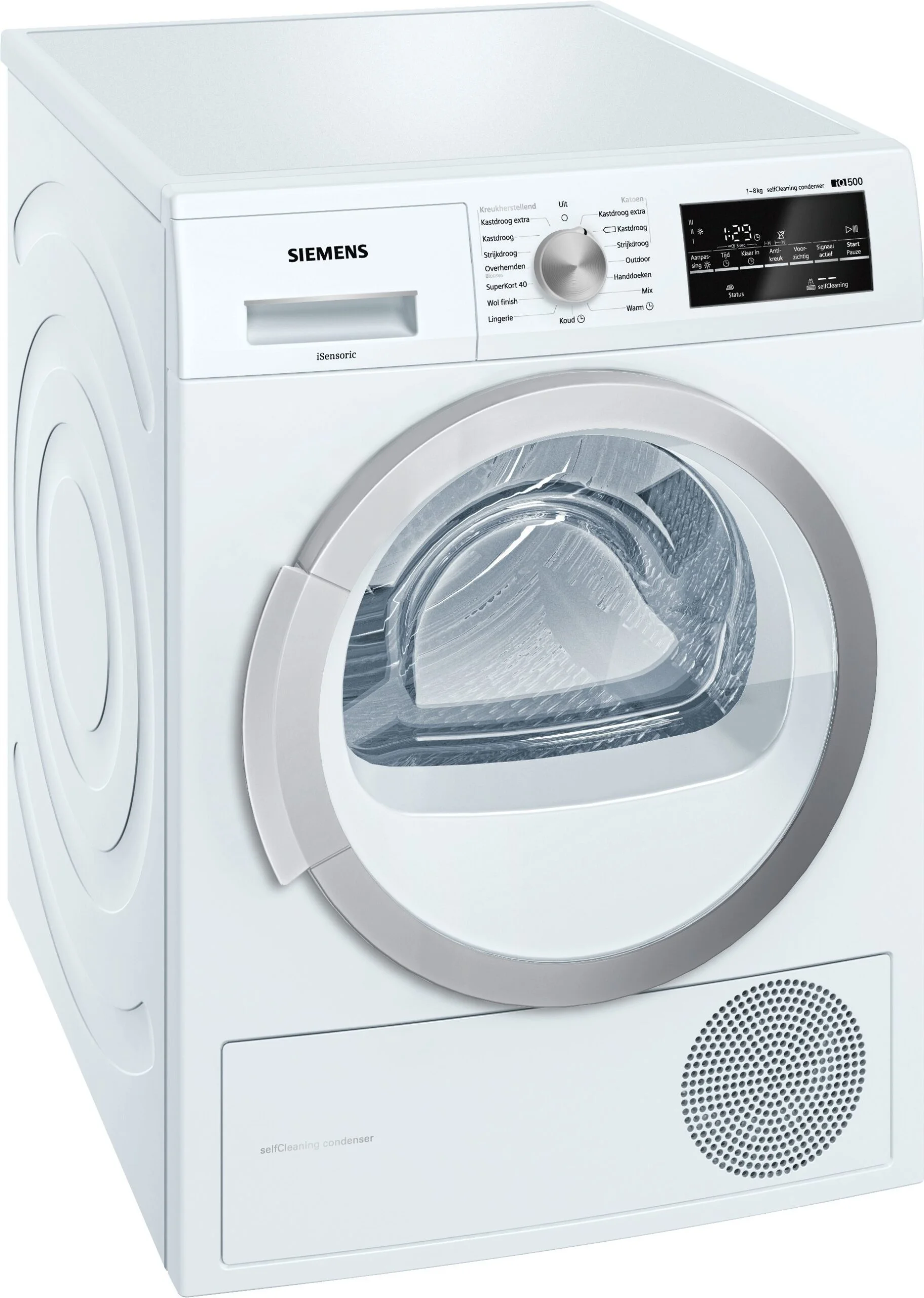 Siemens iQ500 WT45W460NL witte warmtepompdroger 8 kg met SelfCleaning Condenser en autoDry