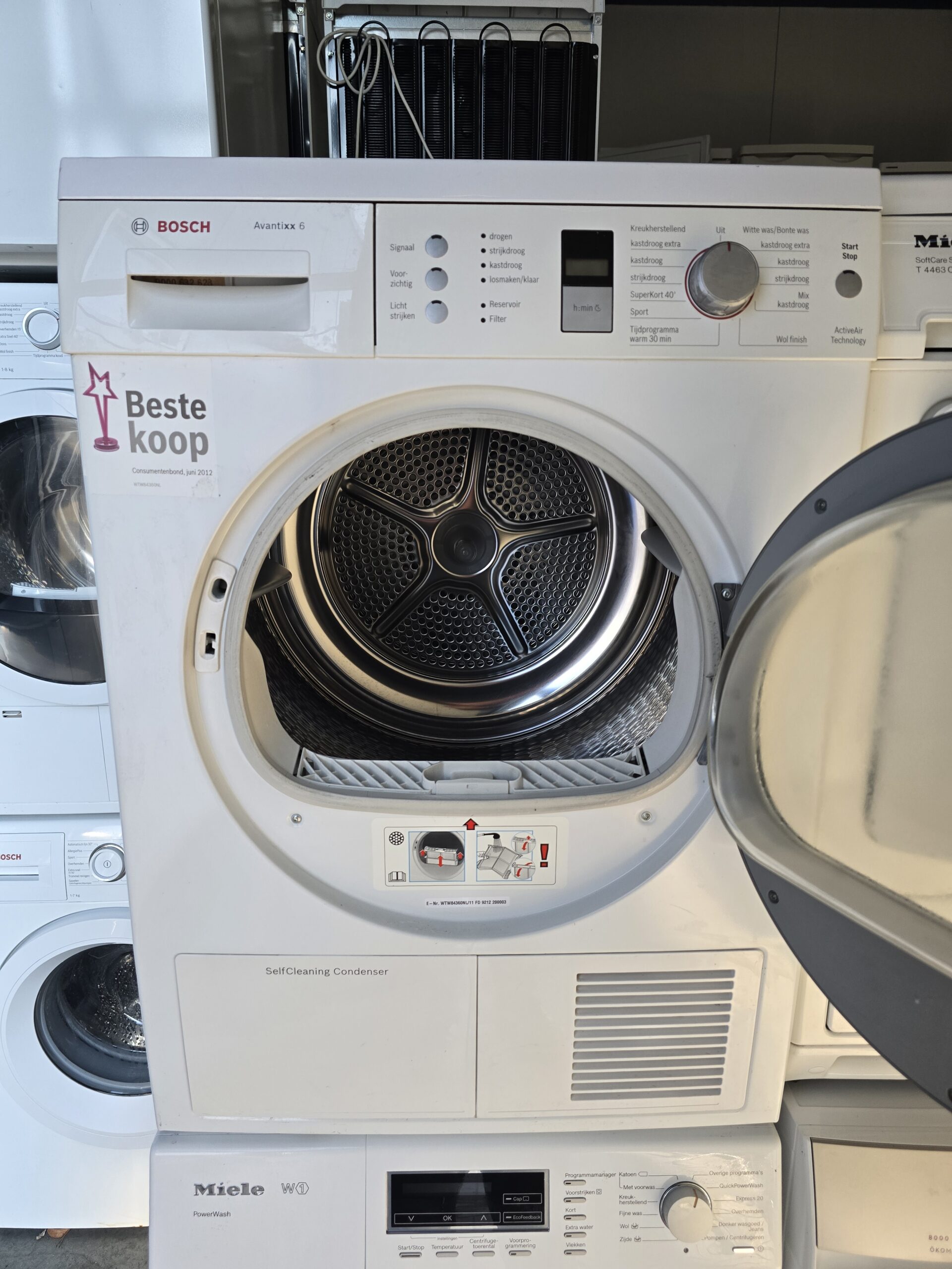 Bosch WTW8436Z witte warmtepompdroger 7 kg met AutoDry en SensitiveDrying System