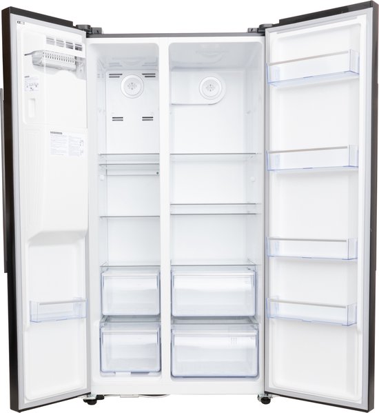 Frilec BONNSBS-666-HCF-040EDI Amerikaanse koelkast 513 liter Dark Inox met ijsblokjesmaker en waterdispenser