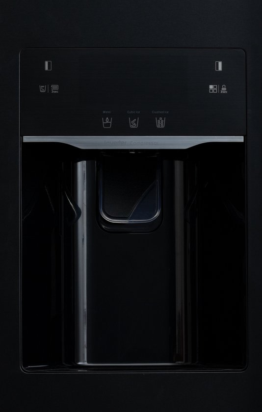 Frilec BONNSBS-666-HCF-040EDI Amerikaanse koelkast 513 liter Dark Inox met ijsblokjesmaker en waterdispenser