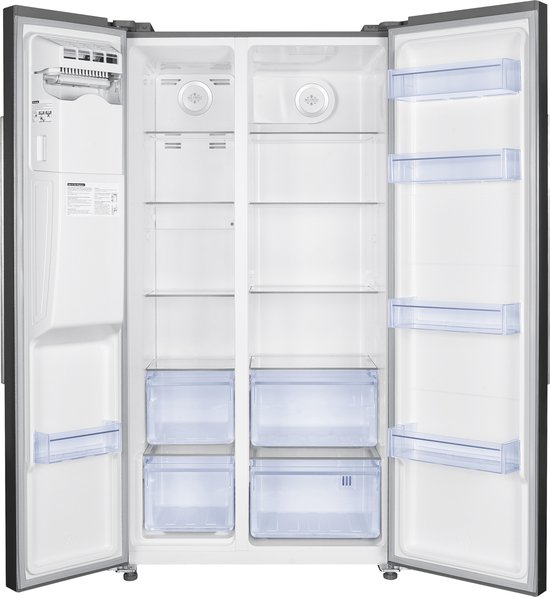 Frilec BONNSBS-666-HCF-040EDI Amerikaanse koelkast 513 liter Dark Inox met ijsblokjesmaker en waterdispenser