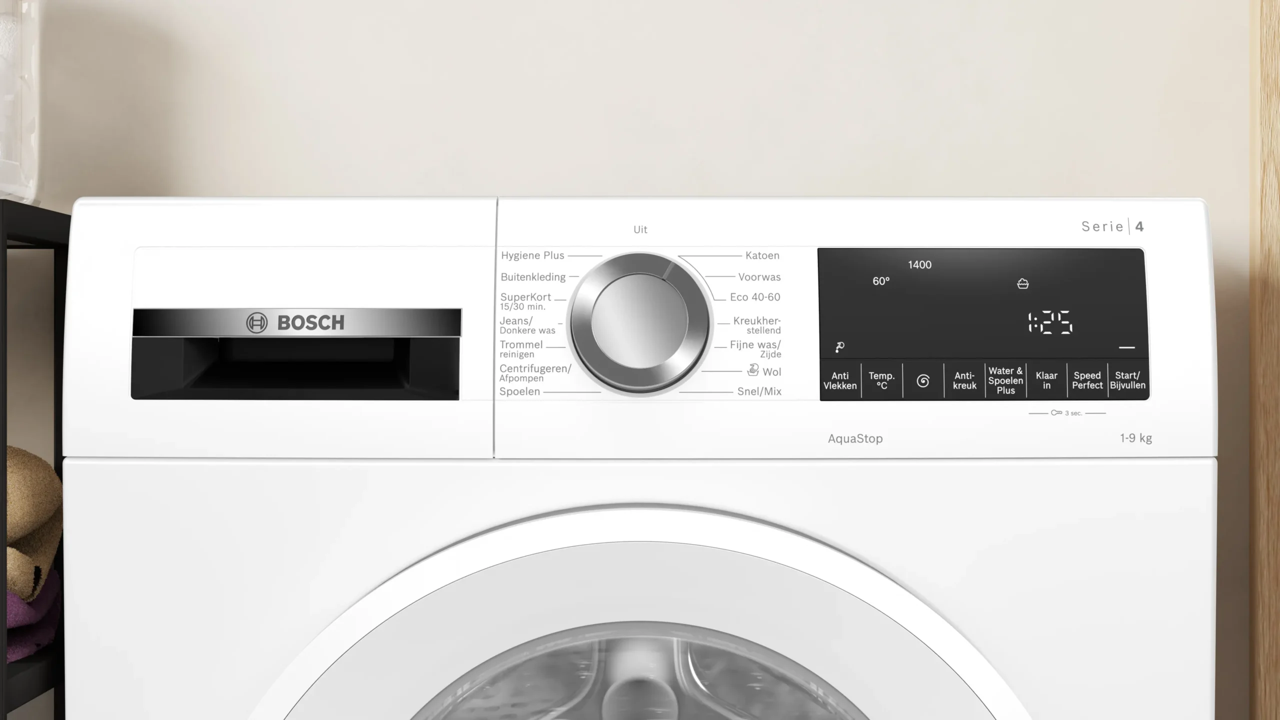 Bosch Serie 4 WGG04409NL witte wasmachine 9 kg 1400 toeren met SpeedPerfect en energieklasse A