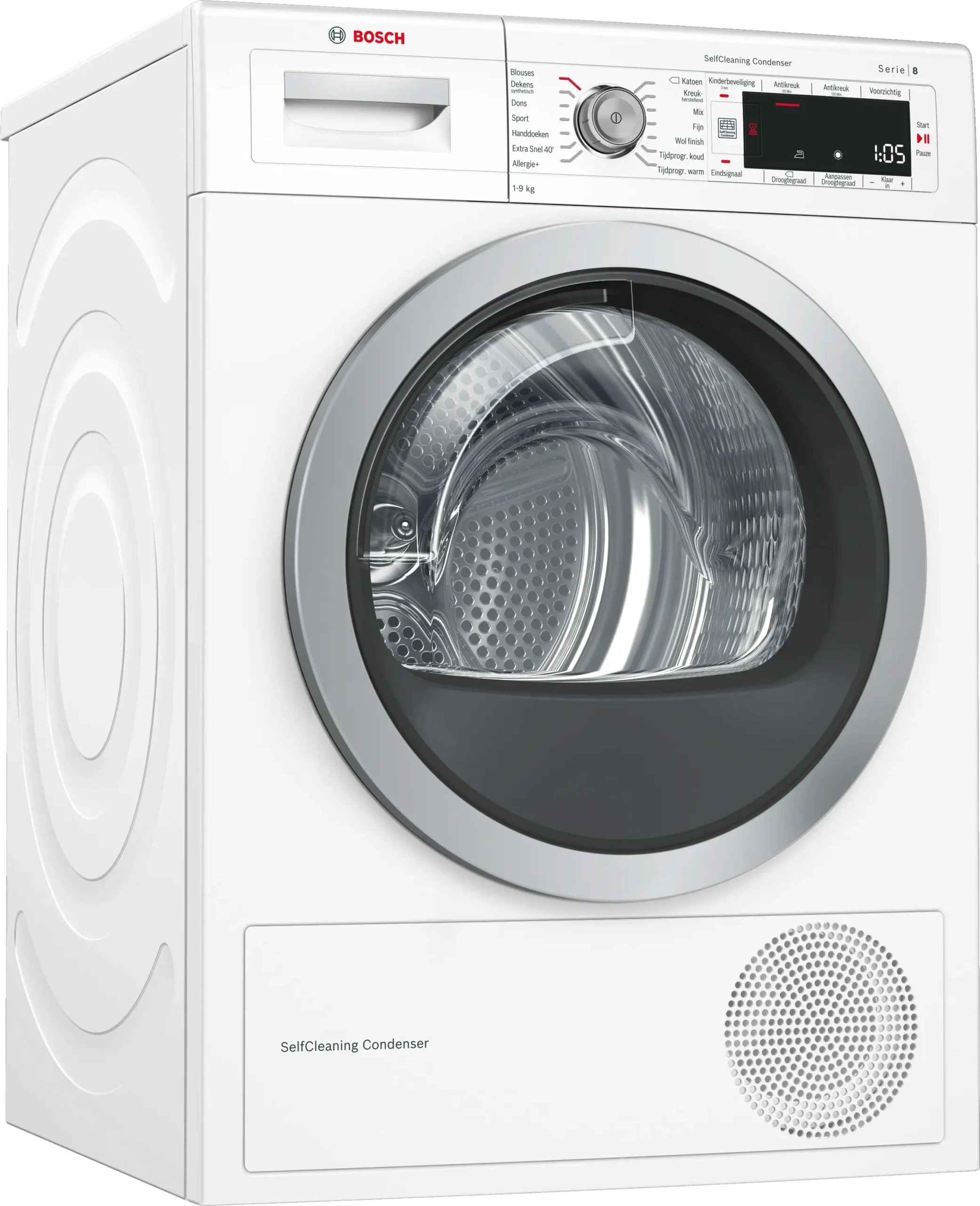 Bosch Serie 8 WTW87563NL witte warmtepompdroger 9 kg met SelfCleaning Condenser en AutoDry